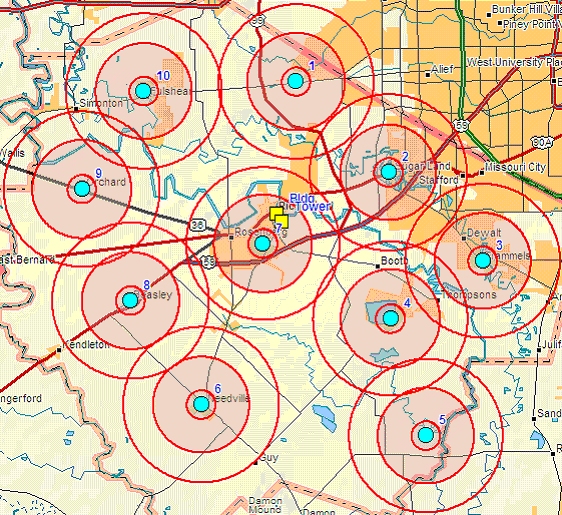 Ft. Bend Synched Stations Map