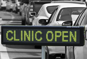 LIGHTNING sign clinic open